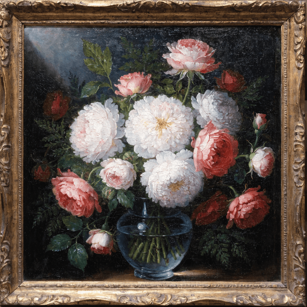 Bouquet de fleurs huile sur toile