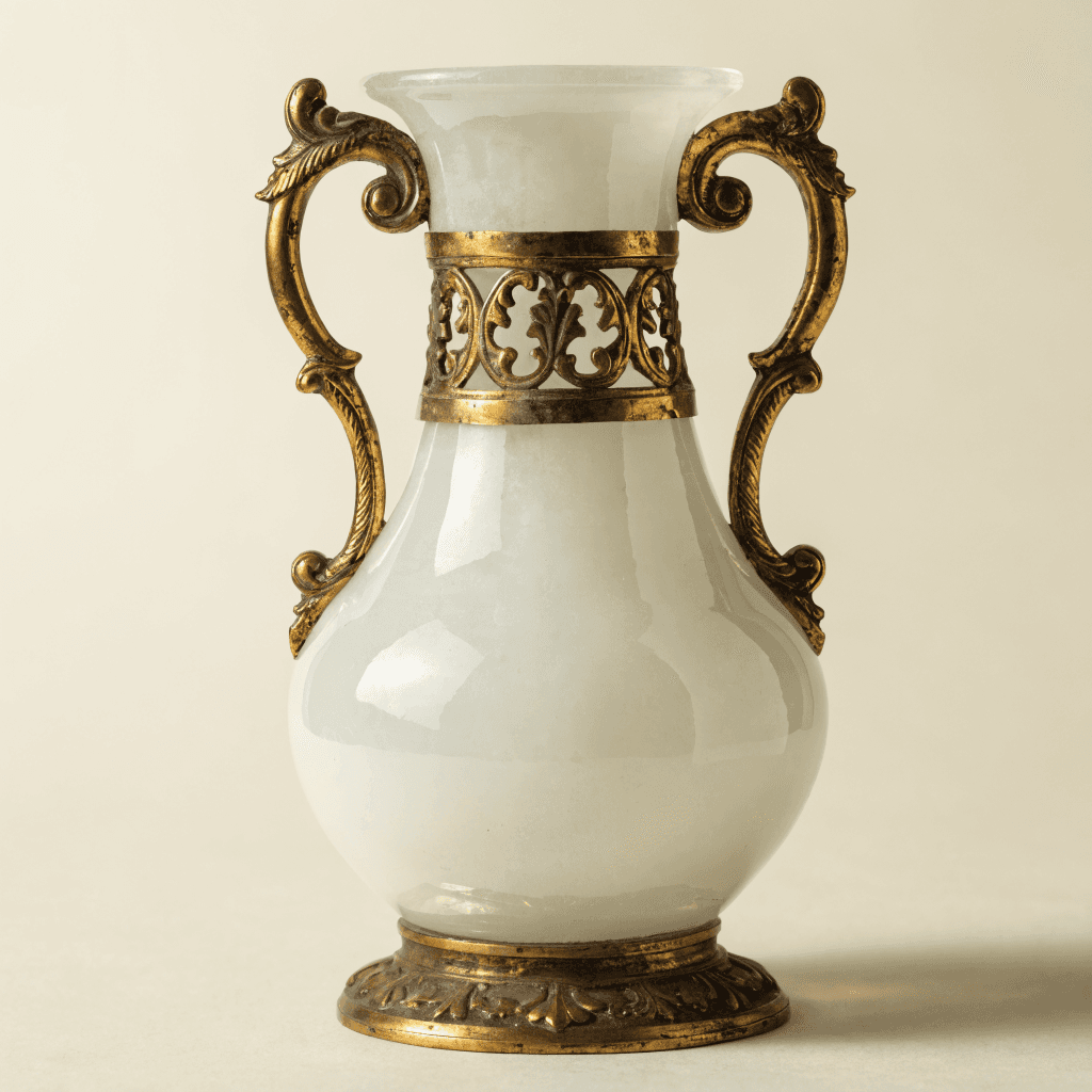 Vase en opaline blanche