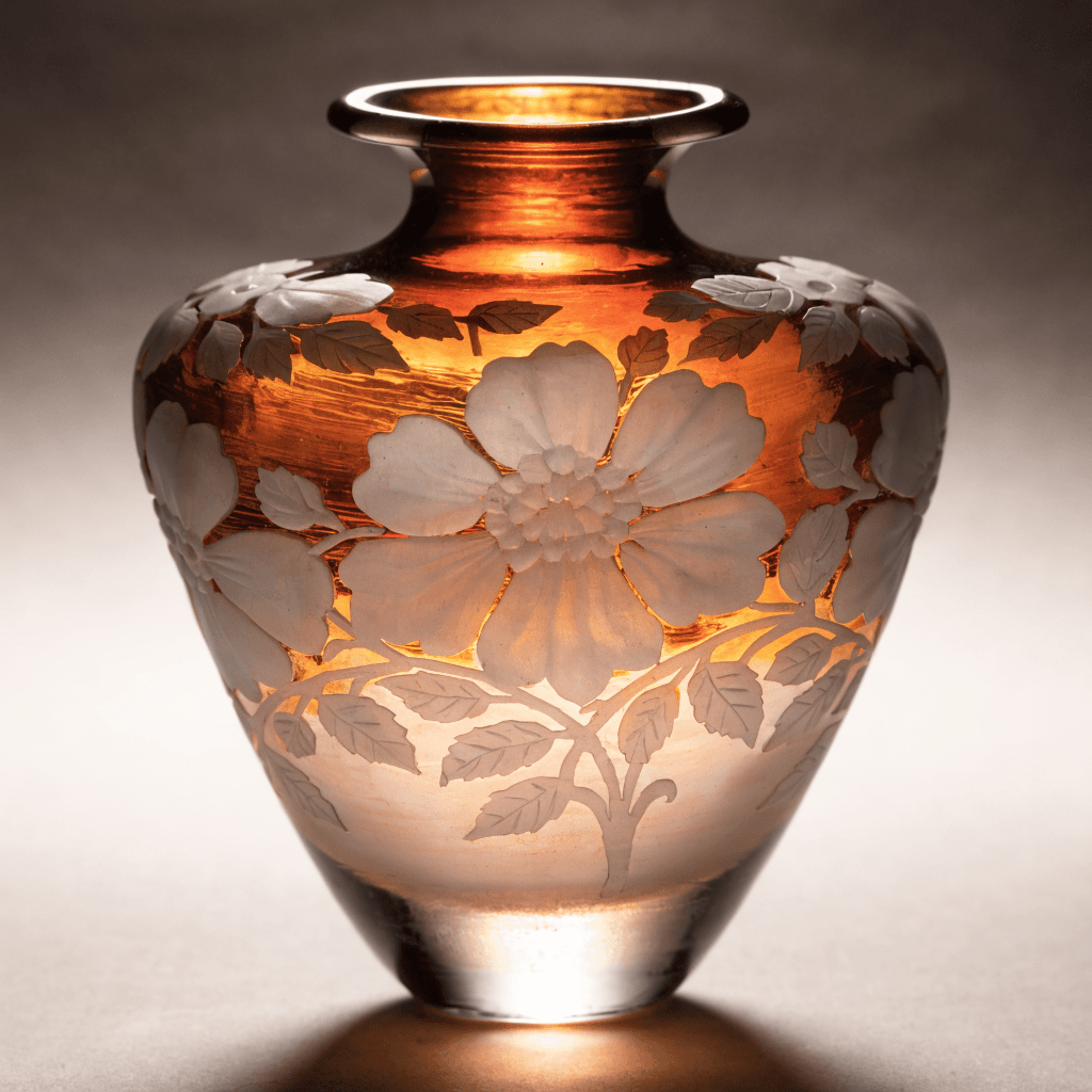 Vase Gallé en verre multicouche